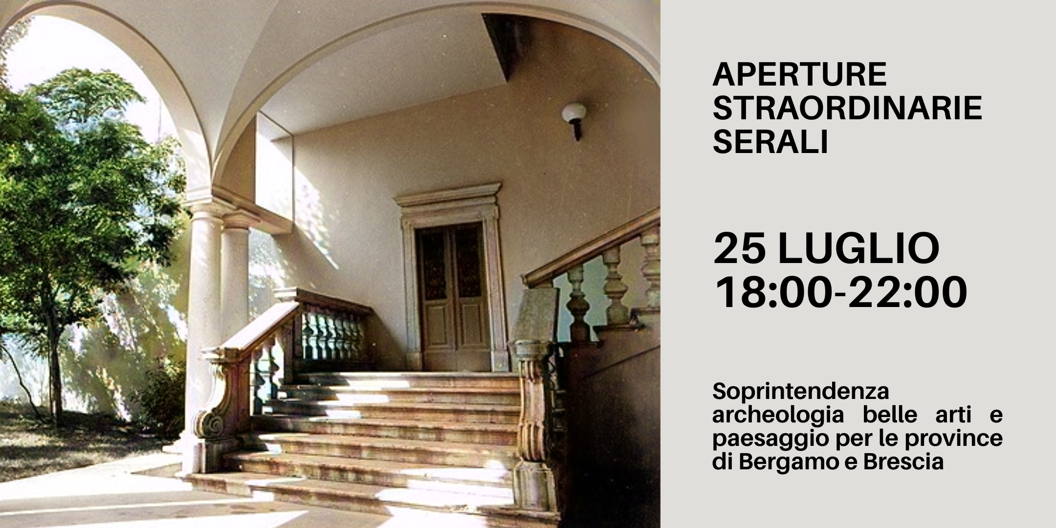 Al momento stai visualizzando Apertura straordinaria serale – 25 luglio 2025 