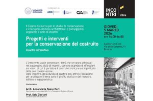 Scopri di più sull'articolo Ciclo di incontri – Progetti e interventi per la conservazione del costruito